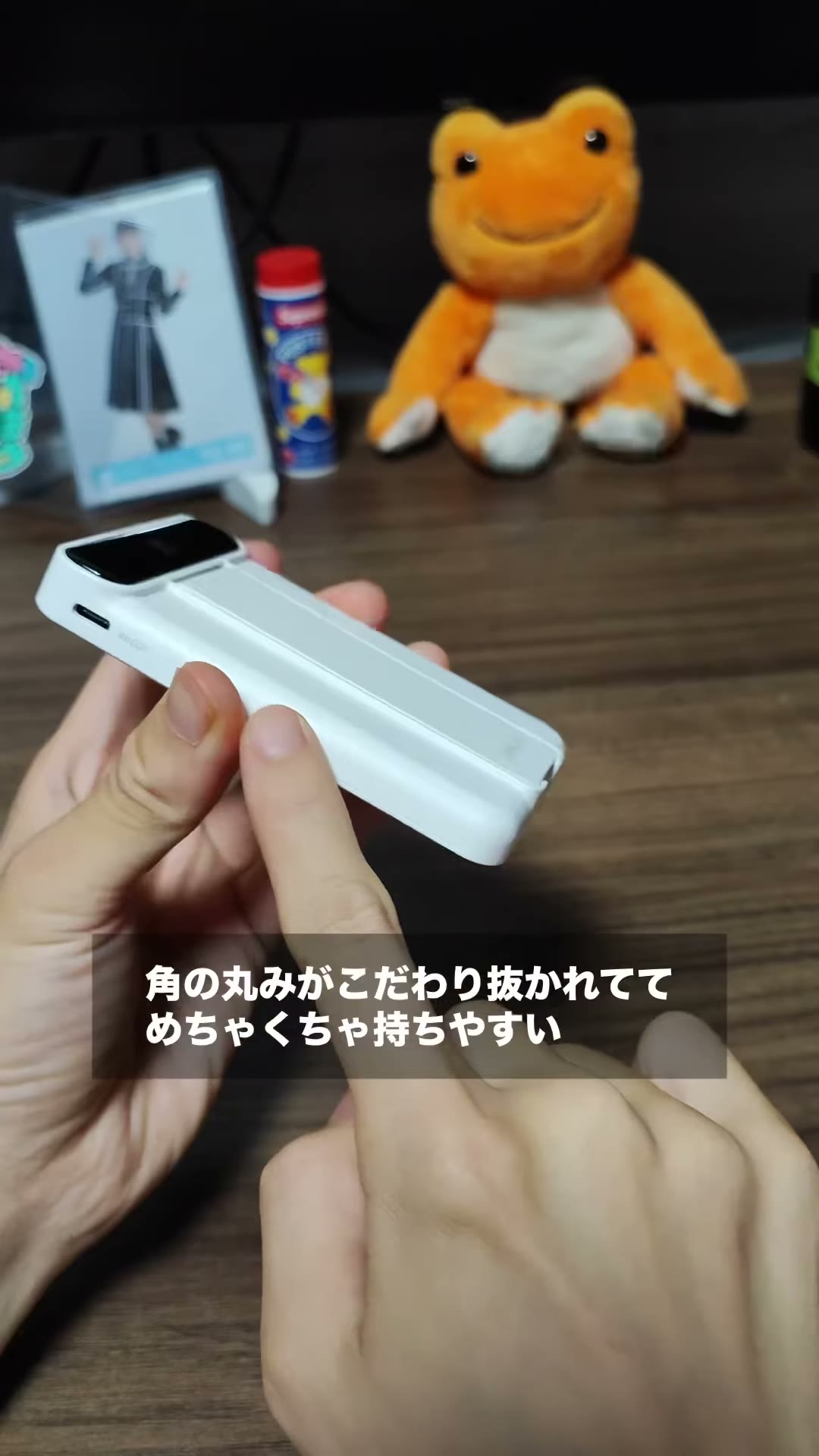 iWALKのモバイルバッテリーを手に持った様子