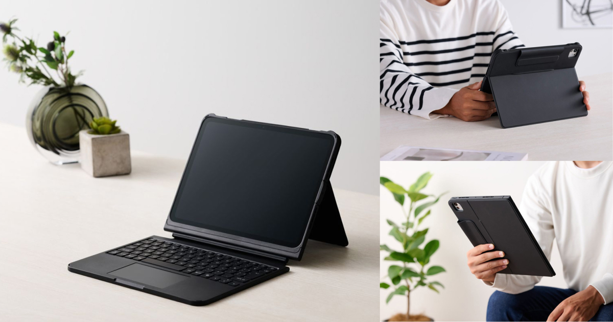 エレコムTouchBook SmartのキーボードとiPad用ケースの公式使用イメージ